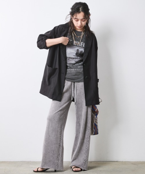 CHIC STYLE（シックスタイル）の「シアーブラウスジャケット＜大きいサイズ有＞シックスタイル（テーラードジャケット・レディース・ブラック/モカ・M/L/LL/3L/4L/5L）」の8枚目の写真