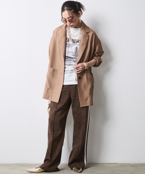 CHIC STYLE（シックスタイル）の「シアーブラウスジャケット＜大きいサイズ有＞シックスタイル（テーラードジャケット・レディース・ブラック/モカ・M/L/LL/3L/4L/5L）」の9枚目の写真