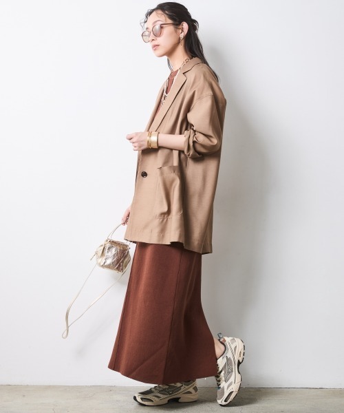 CHIC STYLE（シックスタイル）の「シアーブラウスジャケット＜大きいサイズ有＞シックスタイル（テーラードジャケット・レディース・ブラック/モカ・M/L/LL/3L/4L/5L）」の16枚目の写真