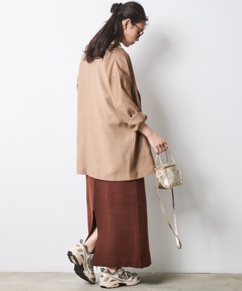 CHIC STYLE（シックスタイル）の「シアーブラウスジャケット＜大きいサイズ有＞シックスタイル（テーラードジャケット・レディース・ブラック/モカ・M/L/LL/3L/4L/5L）」の18枚目の写真