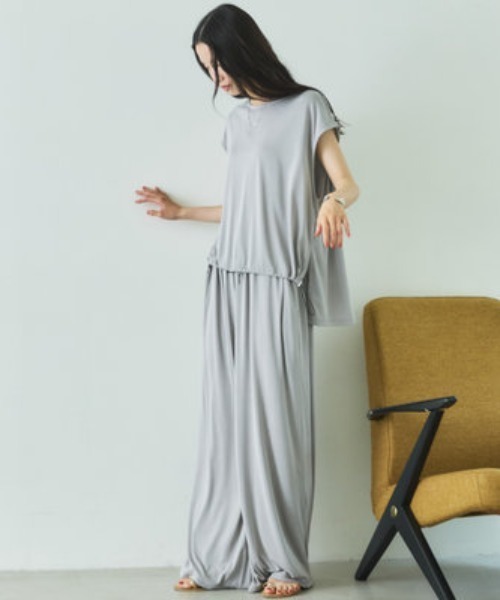 Doux archives（ドゥアルシーヴ）の「裾ドロストワイドイージーパンツ（デニムパンツ・レディース・キャメル/グレー/ブラック・FREE）」の13枚目の写真