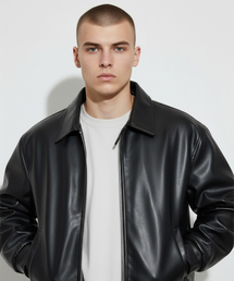 BORN SLIPPY（ボーンスリッピー）の「Urban Gloss Leather Blouson Jacket (Black)（MA-1）」