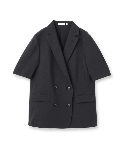 DRESSTERIOR（ドレステリア）の「【セットアップ可】ウォッシャブルハーフスリーブダブルジャケット（テーラードジャケット・レディース・ダークグレー/ベージュ/ライトブルー・40/38/36/34）」の4枚目の写真