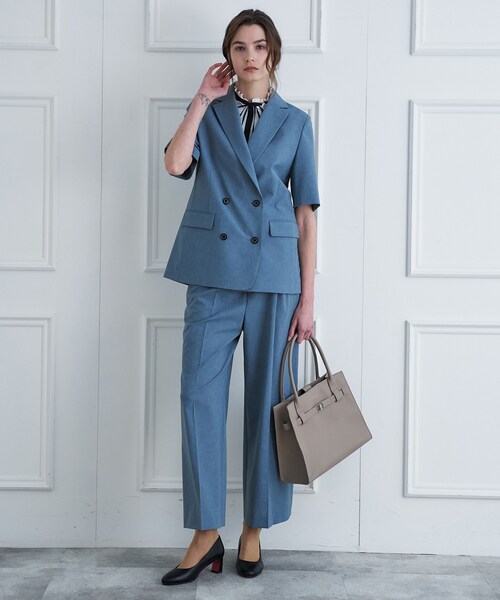 DRESSTERIOR(ドレステリア)の「【otonaMUSE5月号掲載/セットアップ可】ウォッシャブルイージーサマージャケット(テーラードジャケット・レディース・ダークグレー/ベージュ/ライトブルー・40/38/36/34)」の19枚目の写真