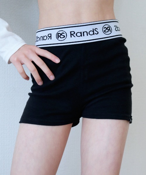 RandS/R(ランズアール)の「RSゴム1分丈レギンス(レギンス/スパッツ・キッズ・ブラック×ホワイト/ブラック×ブラック・110-120cm/M/S)」の2枚目の写真