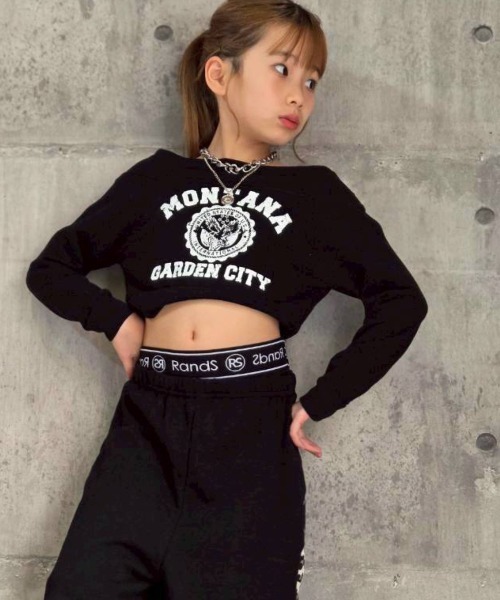 RandS/R(ランズアール)の「RSゴム1分丈レギンス(レギンス/スパッツ・キッズ・ブラック×ホワイト/ブラック×ブラック・110-120cm/M/S)」の8枚目の写真