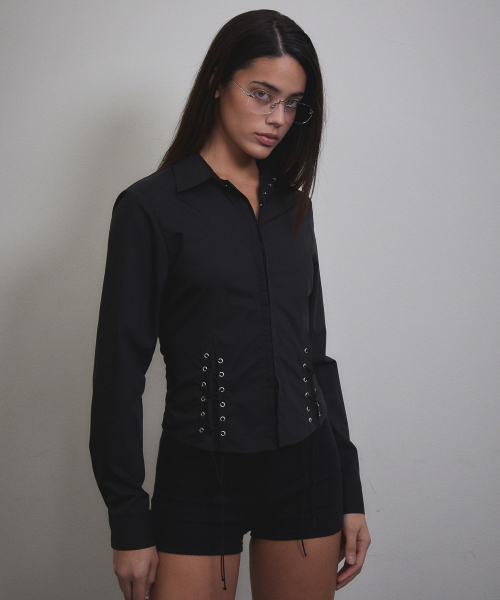 VOONT(ブント)の「Belle Corset Slim Shirt (BLACK)(シャツ/ブラウス・レディース・ブラック・SMALL/MEDIUM)」の12枚目の写真