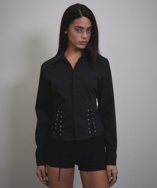 VOONT(ブント)の「Belle Corset Slim Shirt (BLACK)(シャツ/ブラウス・レディース・ブラック・SMALL/MEDIUM)」の13枚目の写真