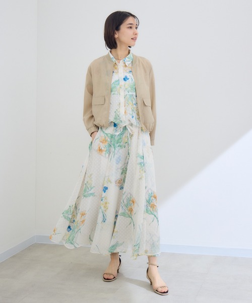 KATHARINE ROSS（キャサリンロス）の「【KATHARINE ROSS】プランタン柄プリントシアーブラウス（シャツ/ブラウス・レディース・アイボリー/チャコールグレー・FREE）」の21枚目の写真