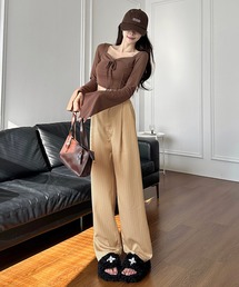 ピンストライプストレートパンツ