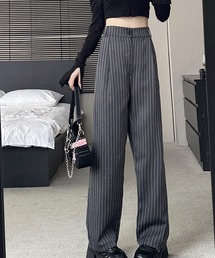 ピンストライプストレートパンツ