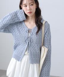 FREE'S MART | ◆透かし編み襟付きニットカーディガン(ニット/セーター)