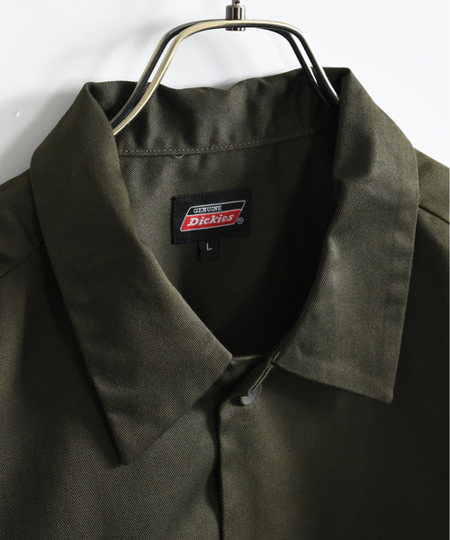 Dickies(ディッキーズ)の「【neos】GENUINE DICKIES ジェニュイン ディッキーズ ルーズシルエット ワンポイント ロゴ ツイル ワークシャツ(シャツ/ブラウス・メンズ・ベージュ/ブラック/カーキ/チャコールグレー・MEDIUM/LARGE/X-LARGE)」の6枚目の写真