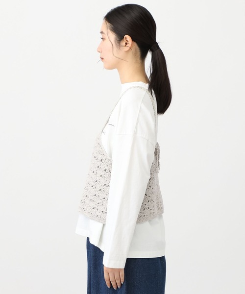 studio CLIP（スタディオクリップ）の「《natural by clip》かぎ針ニットキャミソール（キャミソール・レディース・グレー/アイボリー・FREE）」の9枚目の写真