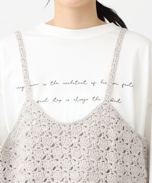 studio CLIP（スタディオクリップ）の「《natural by clip》かぎ針ニットキャミソール（キャミソール・レディース・グレー/アイボリー・FREE）」の11枚目の写真