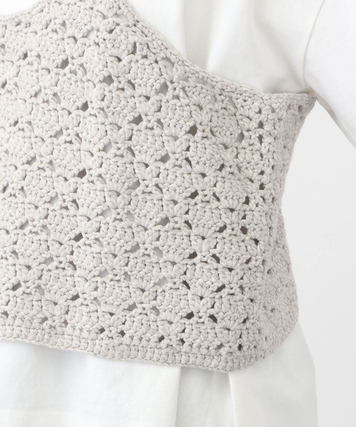 studio CLIP（スタディオクリップ）の「《natural by clip》かぎ針ニットキャミソール（キャミソール・レディース・グレー/アイボリー・FREE）」の13枚目の写真