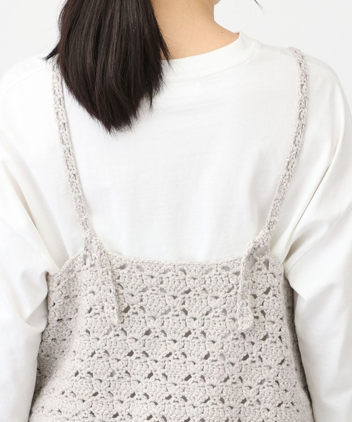 studio CLIP（スタディオクリップ）の「《natural by clip》かぎ針ニットキャミソール（キャミソール・レディース・グレー/アイボリー・FREE）」の14枚目の写真