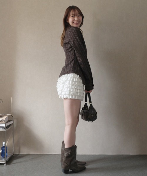 Doula Doula（ドゥーラドゥーラ）の「ティアードフリルショートパンツ（その他パンツ・レディース・ブラック/ホワイト・FREE）」の6枚目の写真