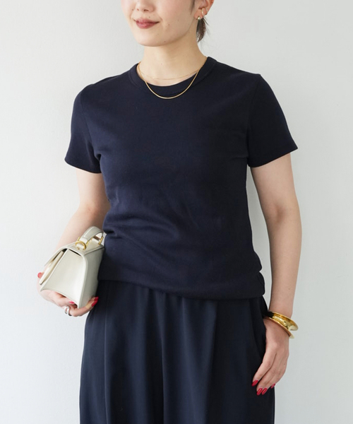 Deuxieme Classe（ドゥーズィエムクラス）の「*Comfort Tシャツ（Tシャツ/カットソー・レディース・ホワイト/ネイビー・FREE）」の2枚目の写真