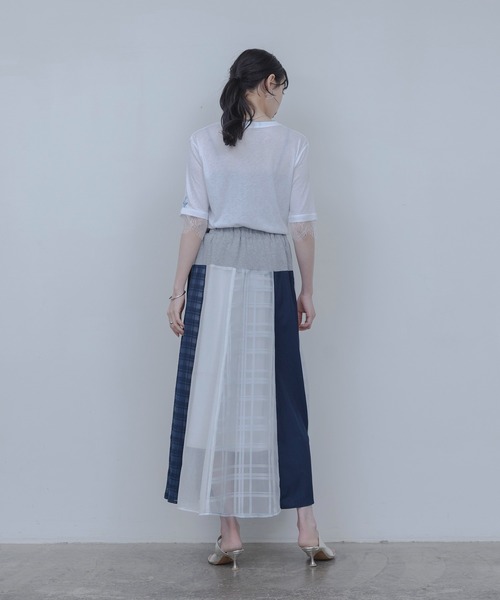 Eimee Law（エイミーロウ）の「マルチTEXフレアスカート（スカート・レディース・オフホワイト/ネイビー・FREE）」の13枚目の写真