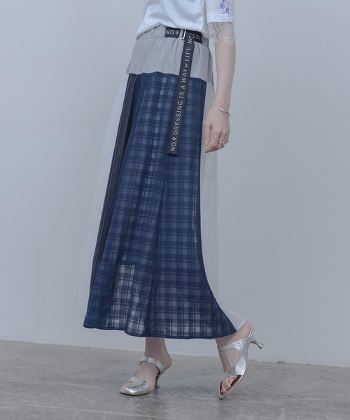 Eimee Law（エイミーロウ）の「マルチTEXフレアスカート（スカート・レディース・オフホワイト/ネイビー・FREE）」の16枚目の写真