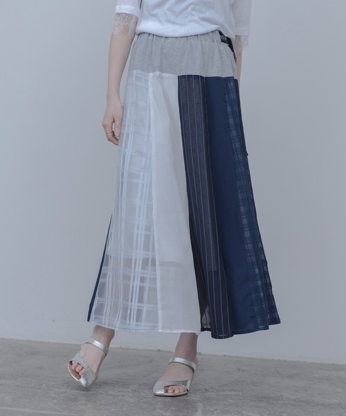 Eimee Law（エイミーロウ）の「マルチTEXフレアスカート（スカート・レディース・オフホワイト/ネイビー・FREE）」の19枚目の写真
