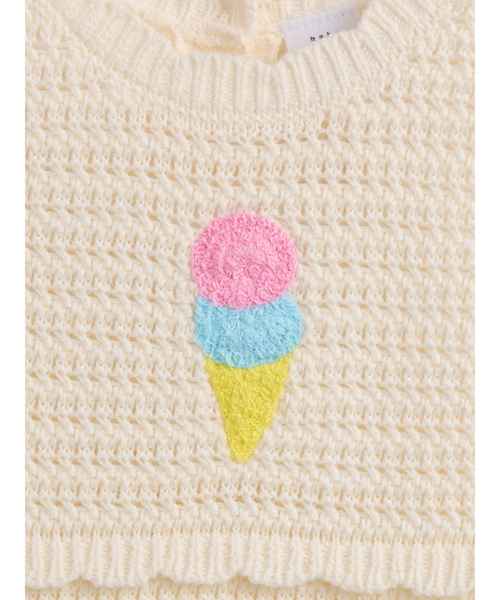 GAP（ギャップ）の「アイスクリーム クロシェ ショートオール (ベビー)（ロンパース・キッズ・アイボリー・60cm/90cm/80ｃｍ/70cm/50cm）」の4枚目の写真
