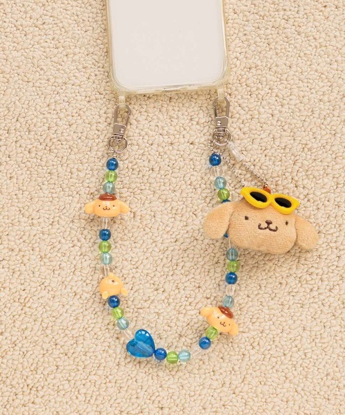 Me%（ミィパーセント）の「【ポムポムプリン】フェイスキーチャーム付きハンドルストラップ　635211（スマホグッズ・レディース・ブラック/ブラウン/イエロー系その他・FREE）」の2枚目の写真