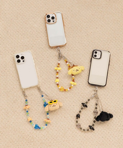 Me%（ミィパーセント）の「【ポムポムプリン】フェイスキーチャーム付きハンドルストラップ　635211（スマホグッズ・レディース・ブラック/ブラウン/イエロー系その他・FREE）」の4枚目の写真
