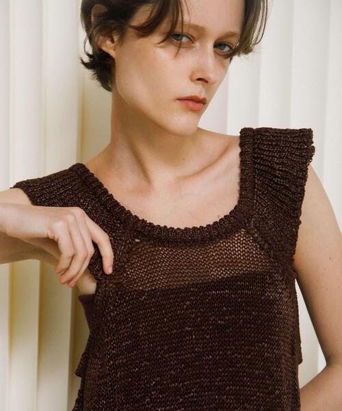 LAATO（ラート）の「knit frill tunic（チュニック・レディース・オフホワイト・FREE）」の2枚目の写真