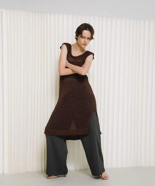 LAATO（ラート）の「knit frill tunic（チュニック・レディース・オフホワイト・FREE）」の4枚目の写真