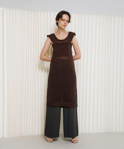 LAATO（ラート）の「knit frill tunic（チュニック・レディース・オフホワイト・FREE）」の6枚目の写真