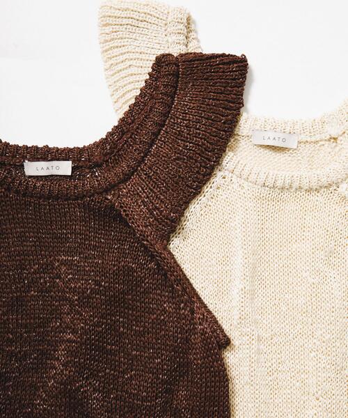 LAATO（ラート）の「knit frill tunic（チュニック・レディース・オフホワイト・FREE）」の10枚目の写真