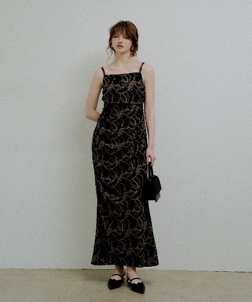 Jacquard cami drape dress（ドレス）｜LE'RURE（リルアー）の