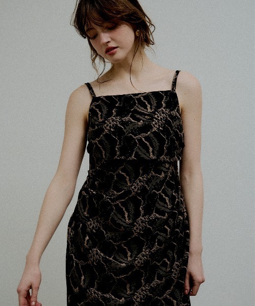 Jacquard cami drape dress（ドレス）｜LE'RURE（リルアー）の