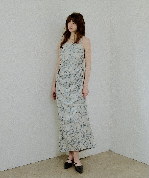 LE'RURE(リルアー)の「Jacquard cami drape dress(ドレス・レディース・ブルー/ブラック/ベージュ系その他・SMALL/MEDIUM/TALL)」の20枚目の写真