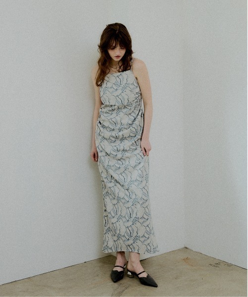 LE'RURE(リルアー)の「Jacquard cami drape dress(ドレス・レディース・ブルー/ブラック/ベージュ系その他・SMALL/MEDIUM/TALL)」の9枚目の写真