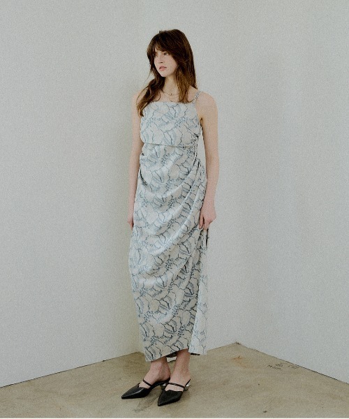 LE'RURE(リルアー)の「Jacquard cami drape dress(ドレス・レディース・ブルー/ブラック/ベージュ系その他・SMALL/MEDIUM/TALL)」の10枚目の写真