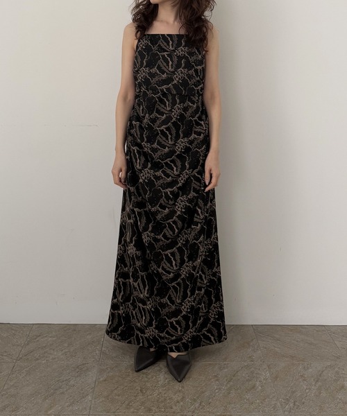 Jacquard cami drape dress（ドレス）｜LE'RURE（リルアー）の