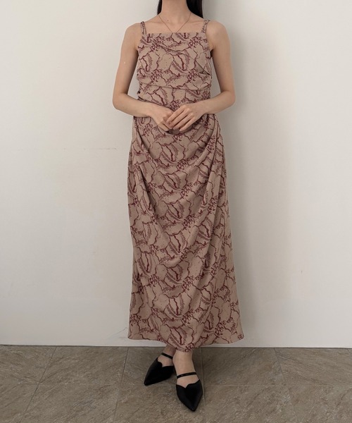 Jacquard cami drape dress（ドレス）｜LE'RURE（リルアー）の
