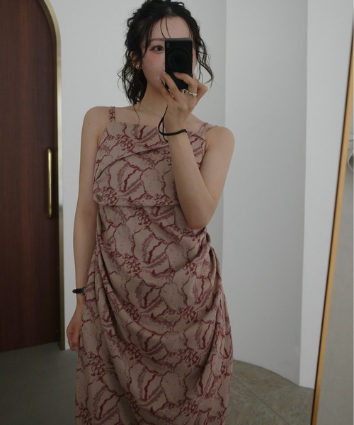 Jacquard cami drape dress（ドレス）｜LE'RURE（リルアー）の