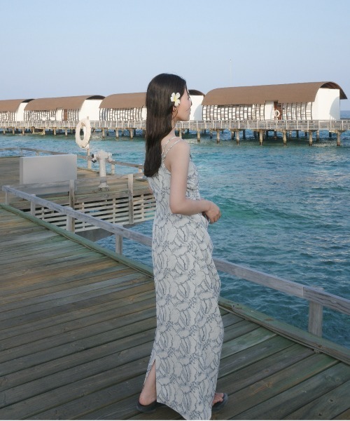 Jacquard cami drape dress（ドレス）｜LE'RURE（リルアー）の