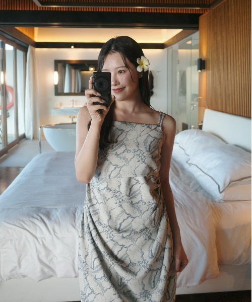 Jacquard cami drape dress（ドレス）｜LE'RURE（リルアー）の