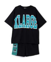 XLARGE KIDS（エクストララージキッズ）の「【人気商品再入荷】【直営店で取り扱い無し】配色ロゴ半袖T+ショートパンツセット（セットアップ）」
