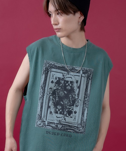 En serio TOKYO（エンソリオトーキョー）の「【SIDEWAYSTANCE】キングピグメントノースリーブTシャツ 70459（Tシャツ/カットソー・メンズ・ベージュ/グリーン/ブラック・SMALL/MEDIUM/LARGE/X-LARGE）」の3枚目の写真
