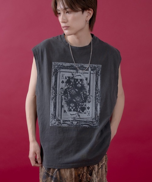 En serio TOKYO（エンソリオトーキョー）の「【SIDEWAYSTANCE】キングピグメントノースリーブTシャツ 70459（Tシャツ/カットソー・メンズ・ベージュ/グリーン/ブラック・SMALL/MEDIUM/LARGE/X-LARGE）」の4枚目の写真