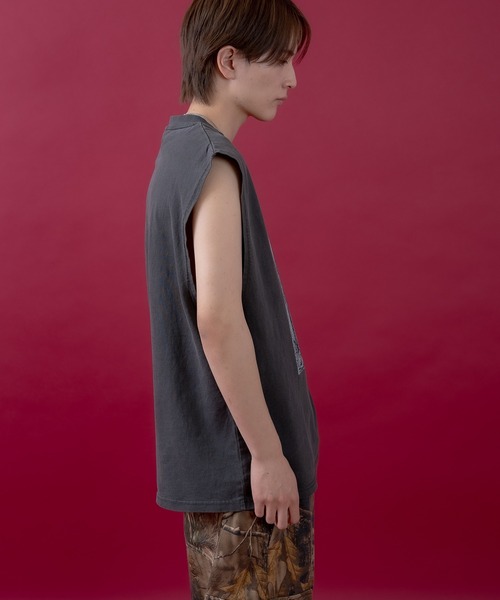 En serio TOKYO（エンソリオトーキョー）の「【SIDEWAYSTANCE】キングピグメントノースリーブTシャツ 70459（Tシャツ/カットソー・メンズ・ベージュ/グリーン/ブラック・SMALL/MEDIUM/LARGE/X-LARGE）」の5枚目の写真
