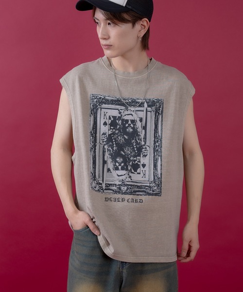 En serio TOKYO（エンソリオトーキョー）の「【SIDEWAYSTANCE】キングピグメントノースリーブTシャツ 70459（Tシャツ/カットソー・メンズ・ベージュ/グリーン/ブラック・SMALL/MEDIUM/LARGE/X-LARGE）」の8枚目の写真