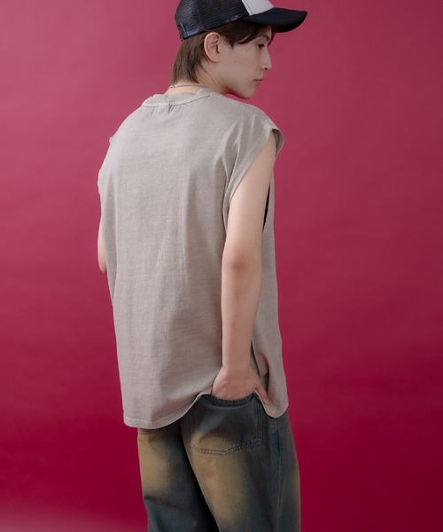 En serio TOKYO（エンソリオトーキョー）の「【SIDEWAYSTANCE】キングピグメントノースリーブTシャツ 70459（Tシャツ/カットソー・メンズ・ベージュ/グリーン/ブラック・SMALL/MEDIUM/LARGE/X-LARGE）」の10枚目の写真