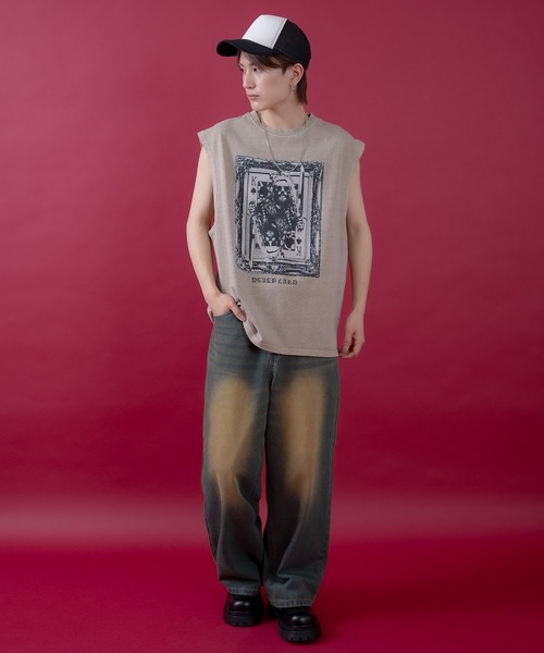 En serio TOKYO（エンソリオトーキョー）の「【SIDEWAYSTANCE】キングピグメントノースリーブTシャツ 70459（Tシャツ/カットソー・メンズ・ベージュ/グリーン/ブラック・SMALL/MEDIUM/LARGE/X-LARGE）」の11枚目の写真